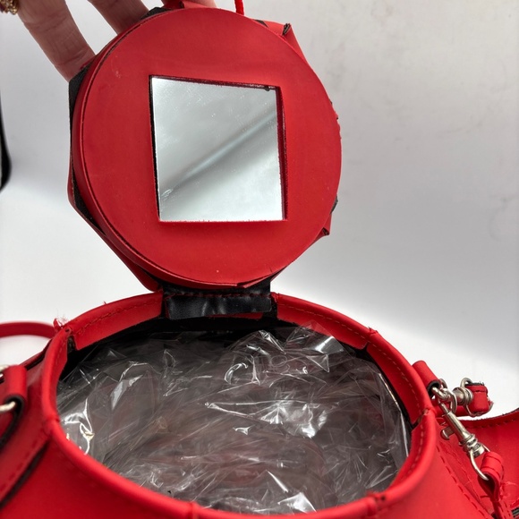 Rare PYLONES Teapot Shape Purse Vintage Red Handbag Teabag Crossbody - Picture 10 of 14